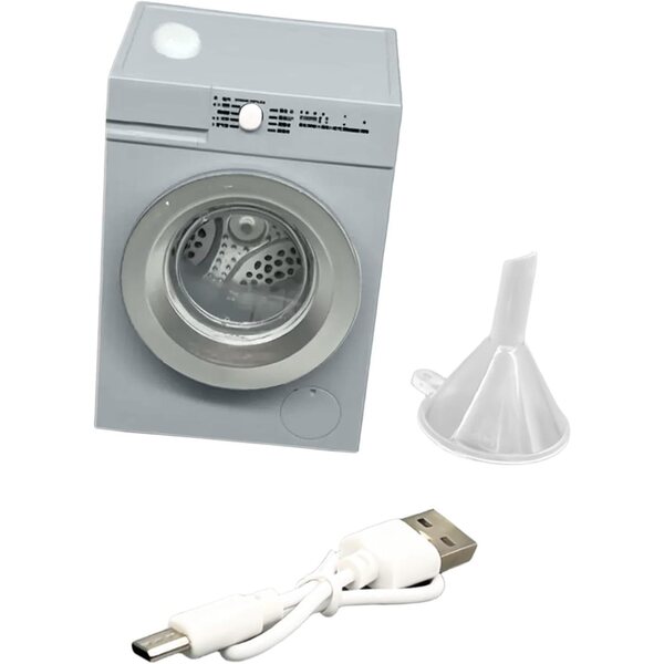 Harilla Lavatrice Miniatura per Casa delle Bambole 1:12, Accessorio Decorativo Grigio