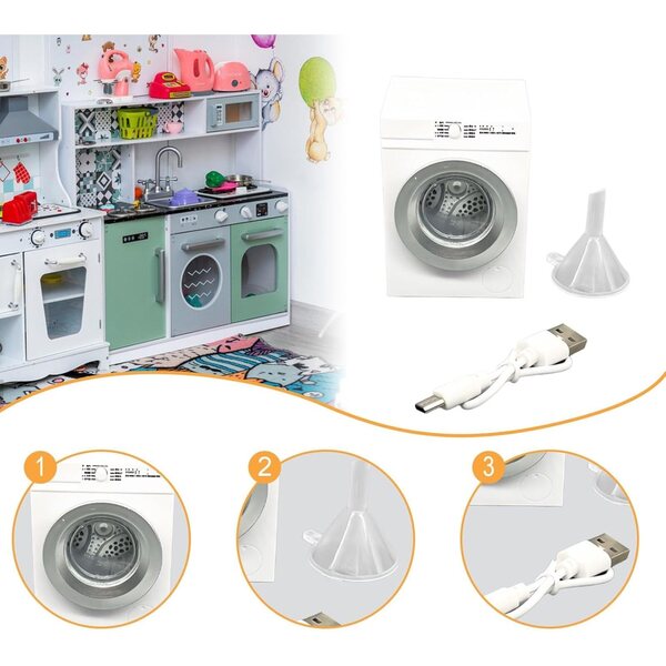 Lavatrice Miniatura Casa delle Bambole 1:12 Accessorio Decorativo Bianco FewNvWa
