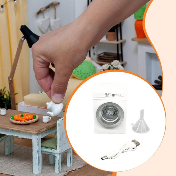 Lavatrice Miniatura Casa delle Bambole 1:12 Accessorio Decorativo Bianco FewNvWa