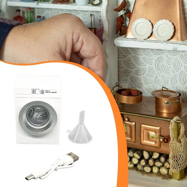 Lavatrice Miniatura Casa delle Bambole 1:12 Accessorio Decorativo Bianco FewNvWa