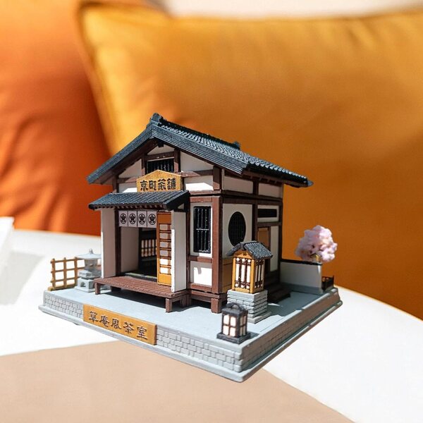 Sharplace Kit Miniatura Casa da Tè Giapponese 1:64 in Resina, Modello Fai da Te