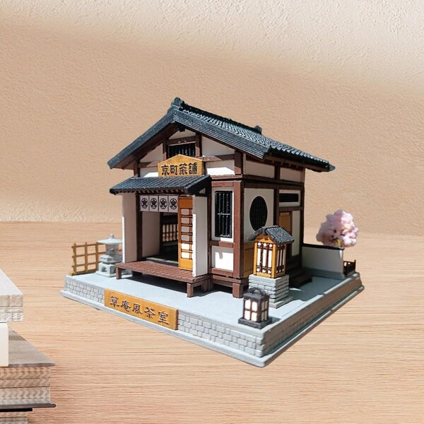 Sharplace Kit Miniatura Casa da Tè Giapponese 1:64 in Resina, Modello Fai da Te
