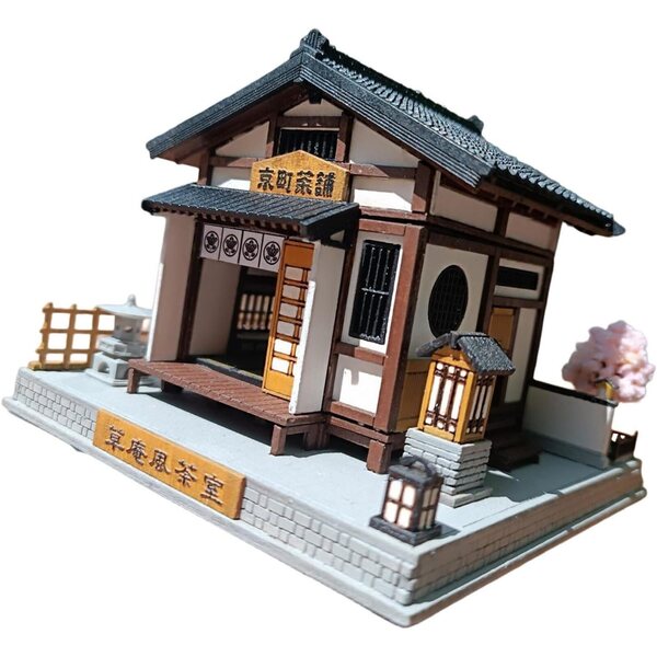 Sharplace Kit Miniatura Casa da Tè Giapponese 1:64 in Resina, Modello Fai da Te