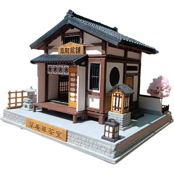 Sharplace Kit Miniatura Casa da Tè Giapponese 1:64 in Resina, Modello Fai da Te