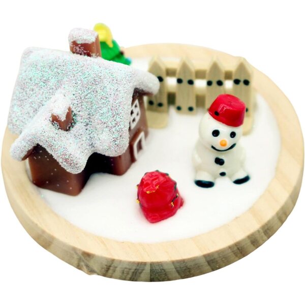 harayaa Decorazione Natalizia Mini Casa per Casa delle Bambole 1/6 e 1/12 in Resina