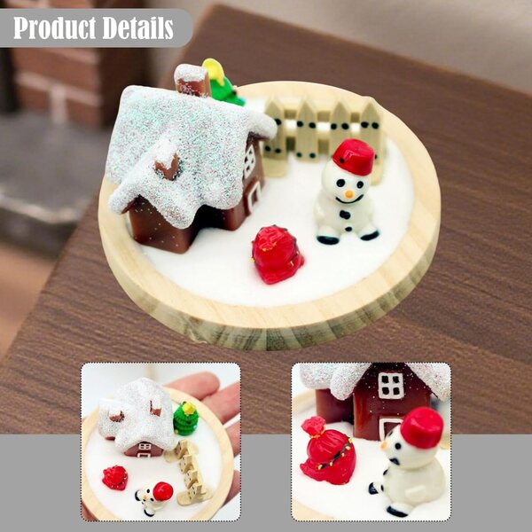 harayaa Decorazione Natalizia Mini Casa per Casa delle Bambole 1/6 e 1/12 in Resina