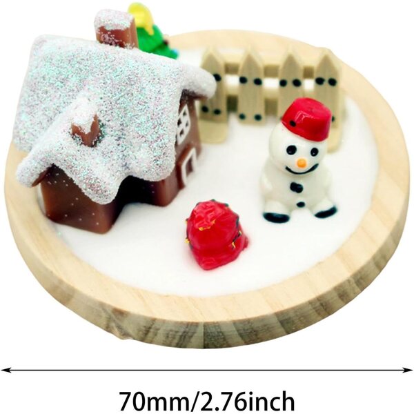 harayaa Decorazione Natalizia Mini Casa per Casa delle Bambole 1/6 e 1/12 in Resina