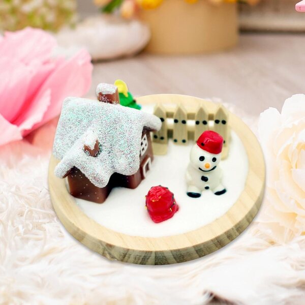 harayaa Decorazione Natalizia Mini Casa per Casa delle Bambole 1/6 e 1/12 in Resina