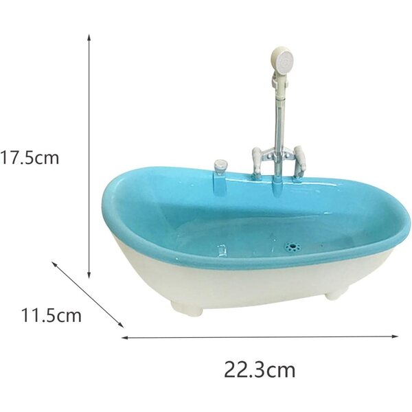 Harilla Vasca da Bagno Blu 1:6 per Casa delle Bambole 12 Pollici, Miniatura Decorativa