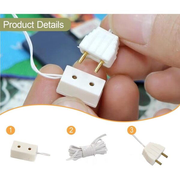 4 x Mini-Steckdosen 1:12 aus Metall und PP für Puppenhaus, realistische Deko-Accessoires