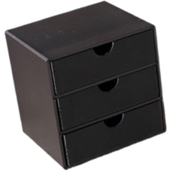 1:12 Miniatur-Aktenschrank mit funktionierenden Schubladen für Puppenhaus, Schwarz