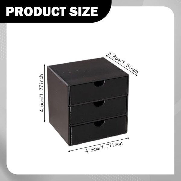 1:12 Miniatur-Aktenschrank mit funktionierenden Schubladen für Puppenhaus, Schwarz