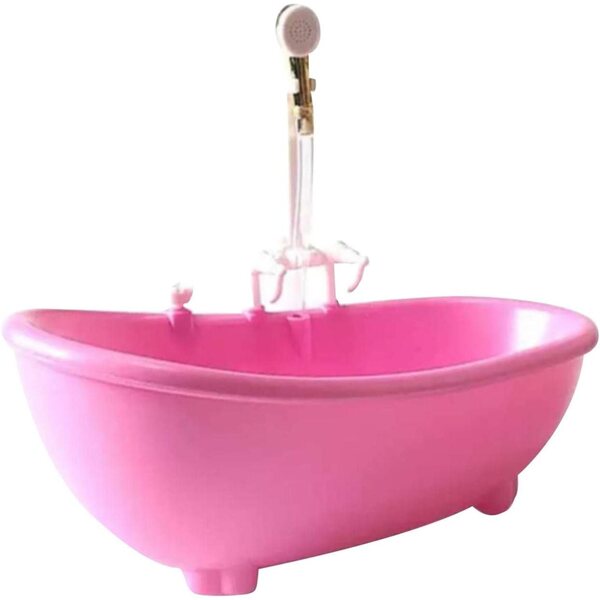 Mini-Holzbadewanne für Puppenhaus 12 Zoll Rosa SZLIFE
