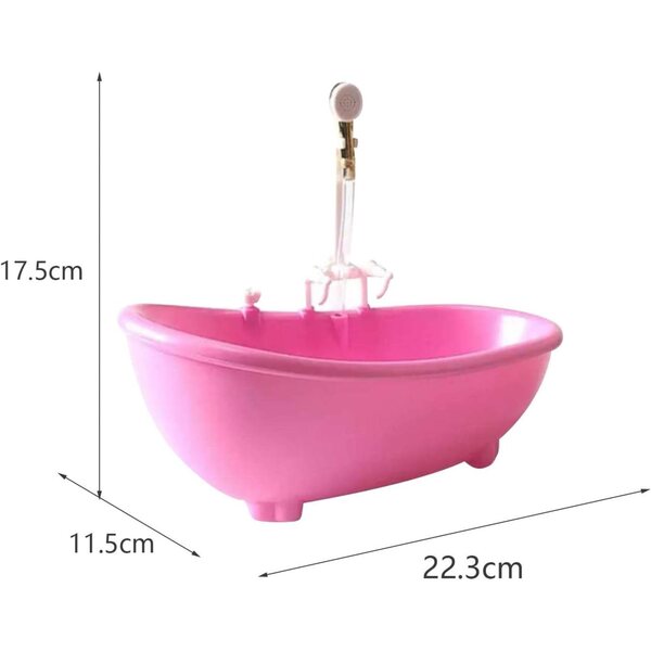 Mini-Holzbadewanne für Puppenhaus 12 Zoll Rosa SZLIFE