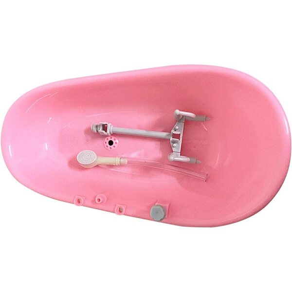 Mini-Holzbadewanne für Puppenhaus 12 Zoll Rosa SZLIFE