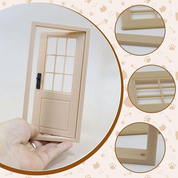 1:12 Tür für Puppenhaus in PLA | Realistisches Miniaturmodell 8,9 x 17,5 cm