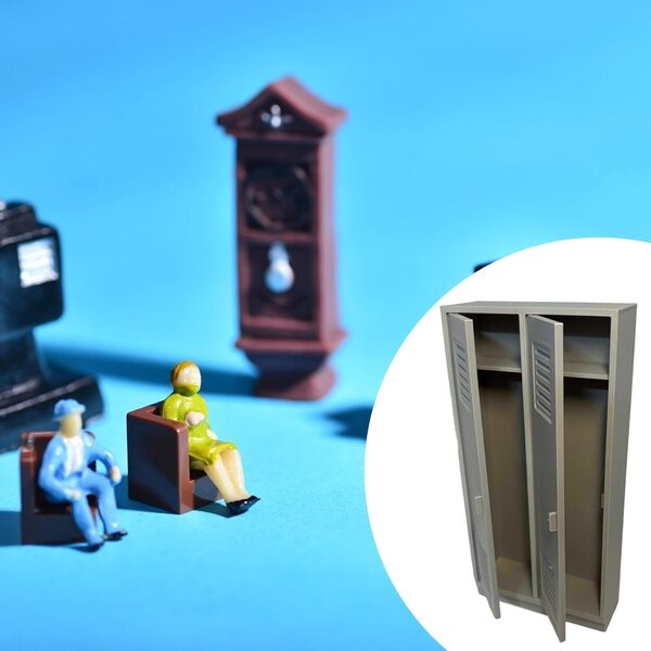 Armadio Scolastico Miniatura 1:12 in PP con Scomparti per Casa delle Bambole