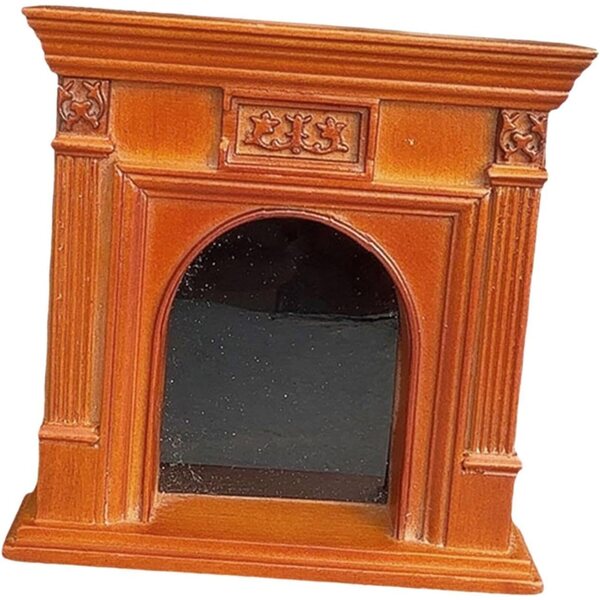 Caminetto in Miniatura per Casa delle Bambole 1:12 in Legno, Decorazione Vintage