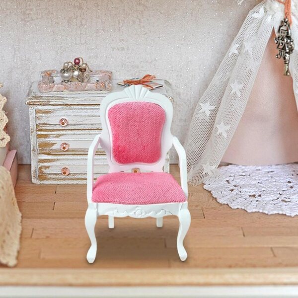 Sedia Miniatura in Legno per Casa delle Bambole 1:12 - Poltrona Realistica