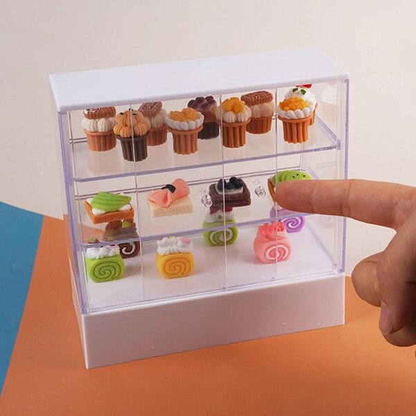 Miniatur-Vitrine 1:12 für FewNvWa Dollhouse Cakes PP-Kunststoff