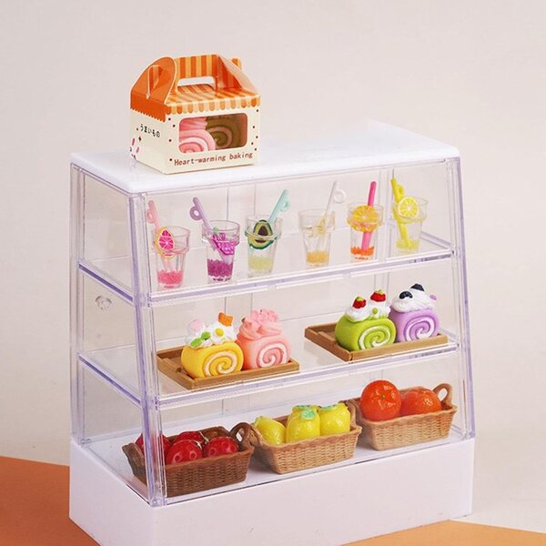 Miniatur-Vitrine 1:12 für FewNvWa Dollhouse Cakes PP-Kunststoff