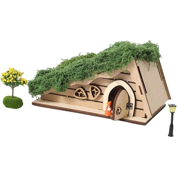DIY-Puppenhaus-Bausatz aus dreieckigem, färbbarem Miniaturholz