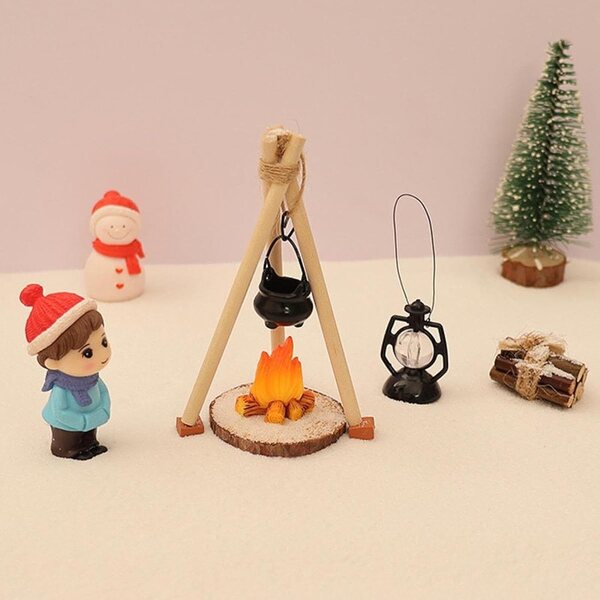 Puppenhaus-Camping-Zubehör-Set 1:12 realistisches Holz 9-teilig