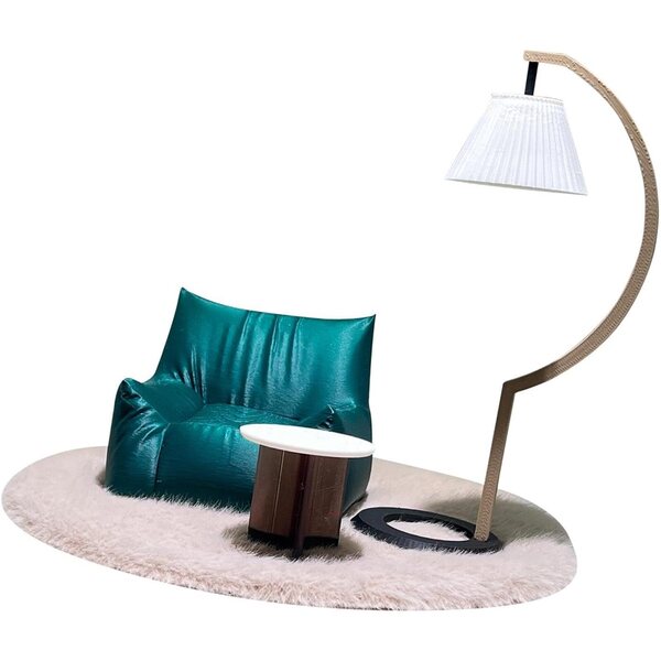 1/12 Miniatur-Möbelset für Puppenhaus mit Sofa, Lampe und Couchtisch