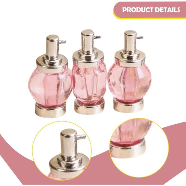 3 Mini-Parfums aus Legierung und Glas für Puppenhäuser 1:12 – dekorative Accessoires