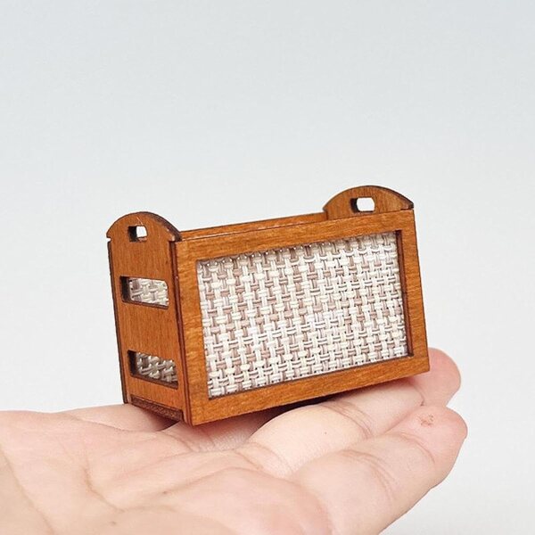 1:12 Aufbewahrungskorb aus Holz für Puppenhaus-Deko-Miniatur