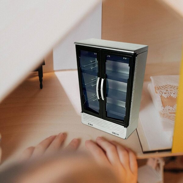 Mini Frigorifero per Casa delle Bambole a Doppia Porta Realistico e Moderno