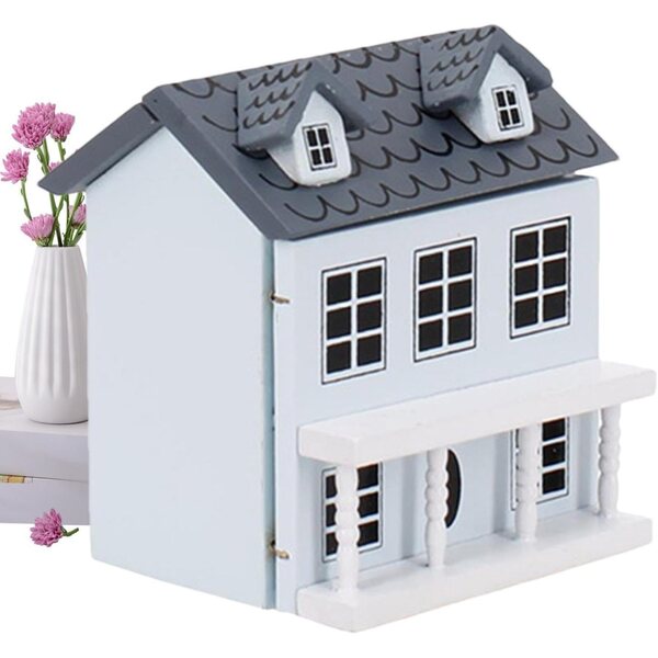 Casa delle bambole in legno fai-da-te - Kit villa in miniatura artigianale elegante e dettagliato
