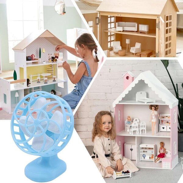 Mini realistischer 3D-Tischventilator 5,3 x 4,2 x 3,3 cm für Zuhause und Sammlung