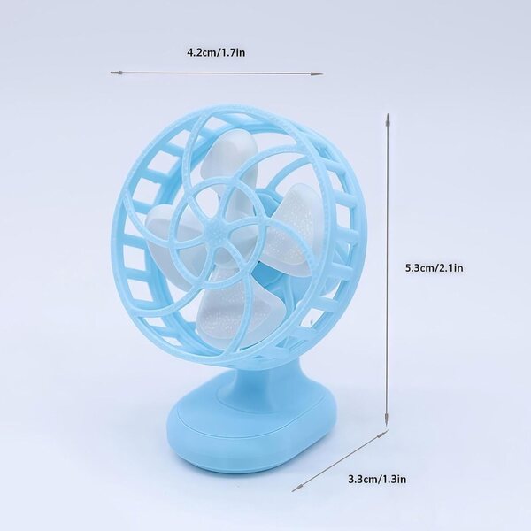 Mini realistischer 3D-Tischventilator 5,3 x 4,2 x 3,3 cm für Zuhause und Sammlung
