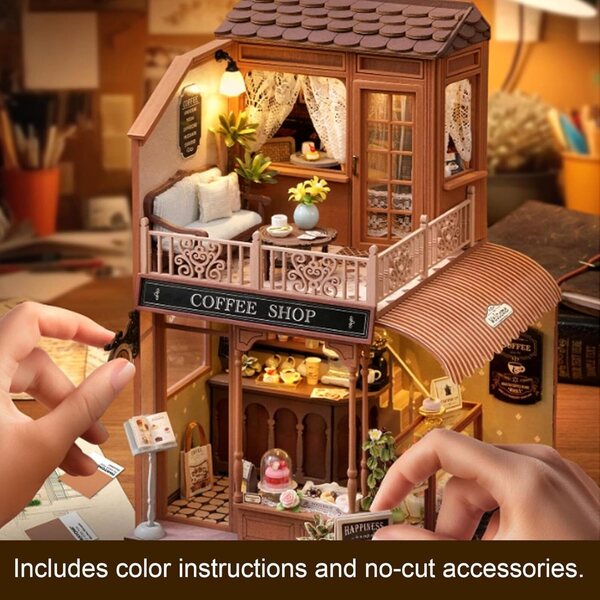 Kit Casa delle Bambole in Legno Miniatura Fai da Te per Famiglie e Adolescenti