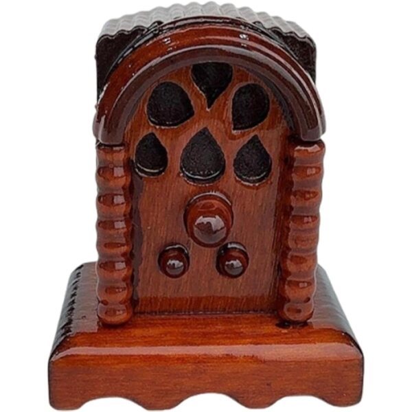 Milageto Radio Casa delle Bambole 1:12 in Legno con Altoparlante Simulato, Accessorio Decorativo