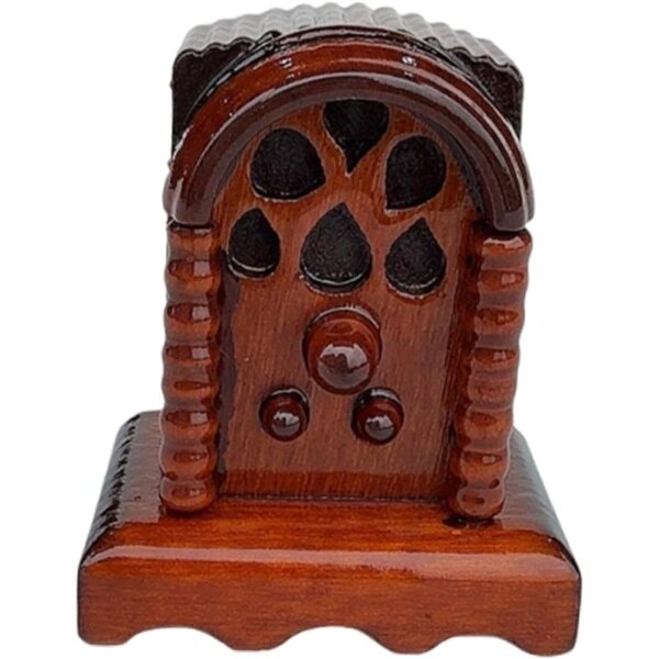 Milageto Radio Casa delle Bambole 1:12 in Legno con Altoparlante Simulato, Accessorio Decorativo