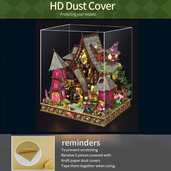 DIY 3D-Puppenhaus-Bausatz mit LED 1:24 – Detailliertes Holzpuzzle
