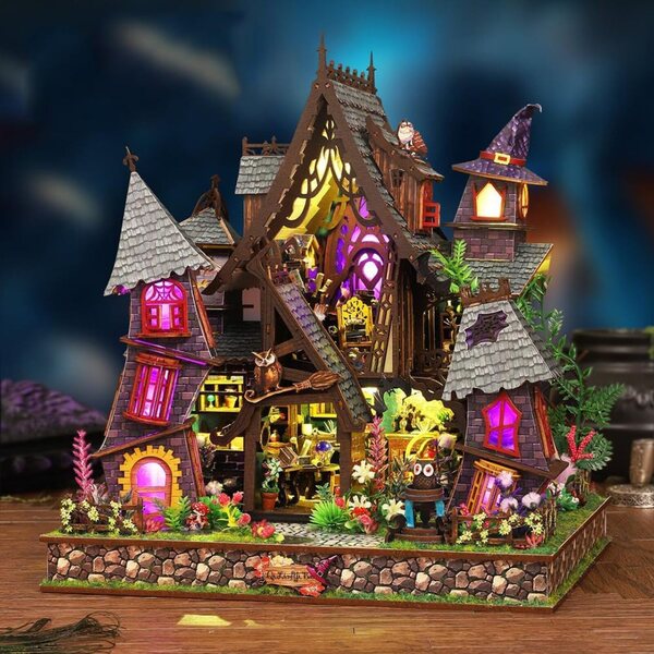 DIY 3D-Puppenhaus-Bausatz mit LED 1:24 – Detailliertes Holzpuzzle