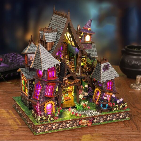 DIY 3D-Puppenhaus-Bausatz mit LED 1:24 – Detailliertes Holzpuzzle