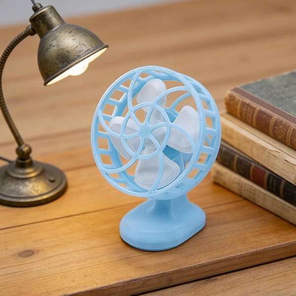 Realistic 3D miniature table fan for dollhouse and decoration