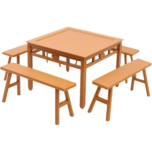 Miniature Vintage Chair and Table for Dolls House - Complete Furniture Set in PLA