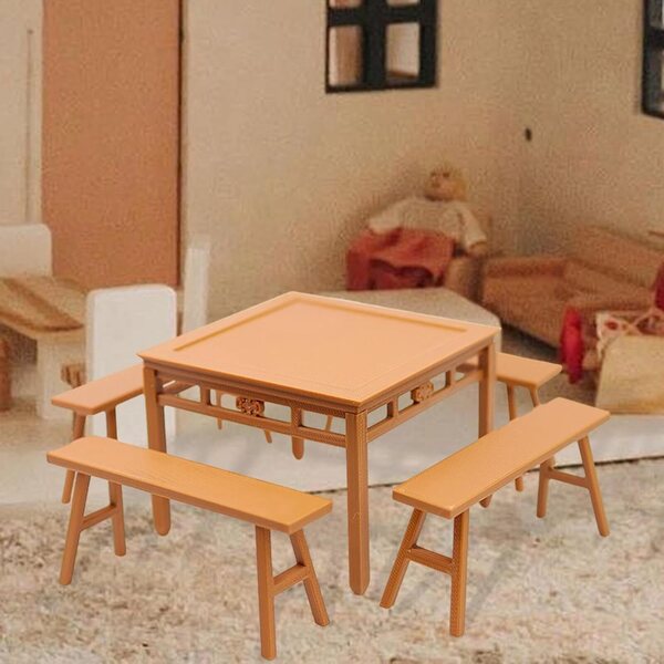 Miniature Vintage Chair and Table for Dolls House - Complete Furniture Set in PLA