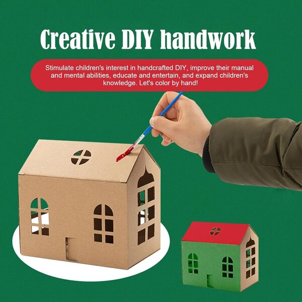 Mini kit casa in carta fai da te - giocattolo creativo per bambini, regalo educativo