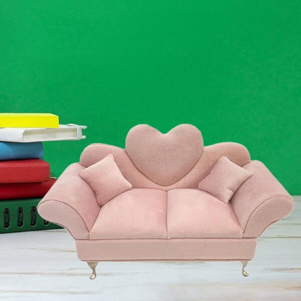 Divano Portagioie Miniatura 1/6 Rosa per Casa delle Bambole - Organizer Gioielli Elegante