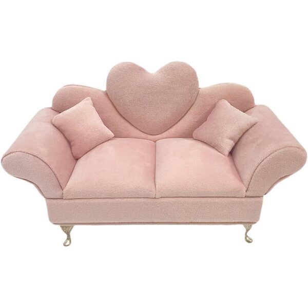 Divano Portagioie Miniatura 1/6 Rosa per Casa delle Bambole - Organizer Gioielli Elegante