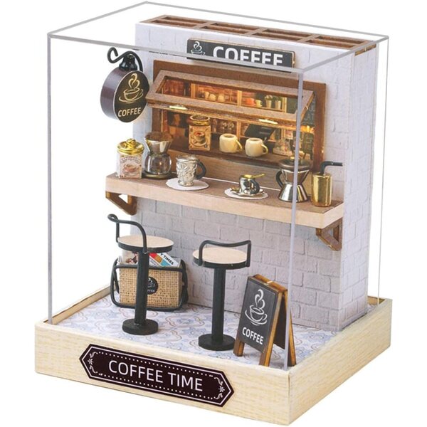 Kit Casa delle Bambole Miniatura Fai da Te in Legno, Modello Artigianale Decorativo