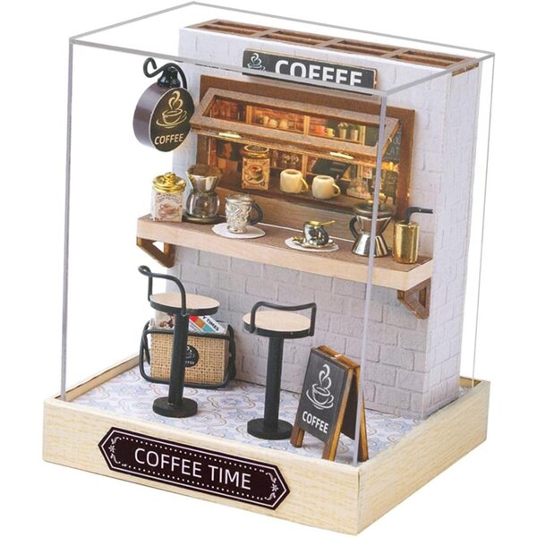 Kit Casa delle Bambole Miniatura Fai da Te in Legno, Modello Artigianale Decorativo
