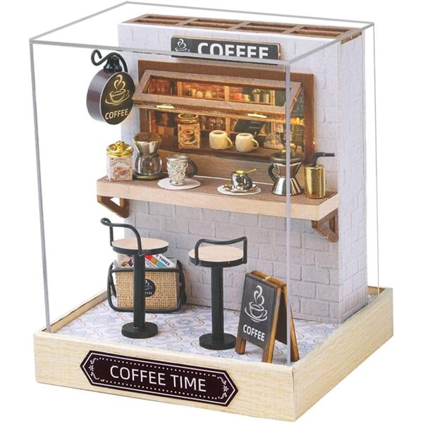 Kit Casa delle Bambole Miniatura Fai da Te in Legno, Modello Artigianale Decorativo