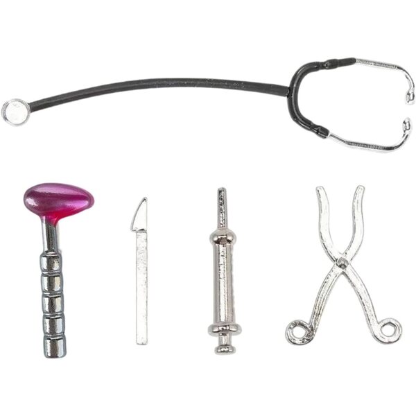 Kit Stetoscopio Miniatura Casa delle Bambole 1:12 Accessorio Medico Realistico
